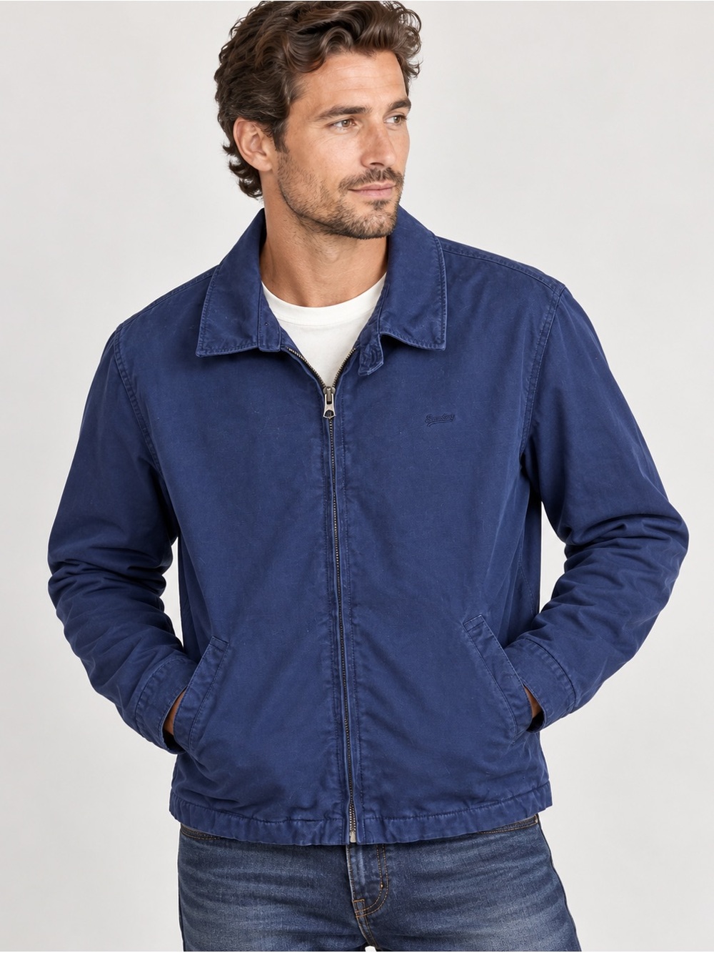 Superdry Full Zip-Up Pocket Bomber Jacket Size L